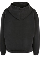 Zombic Ladies Oversized Washed Hoodie Black