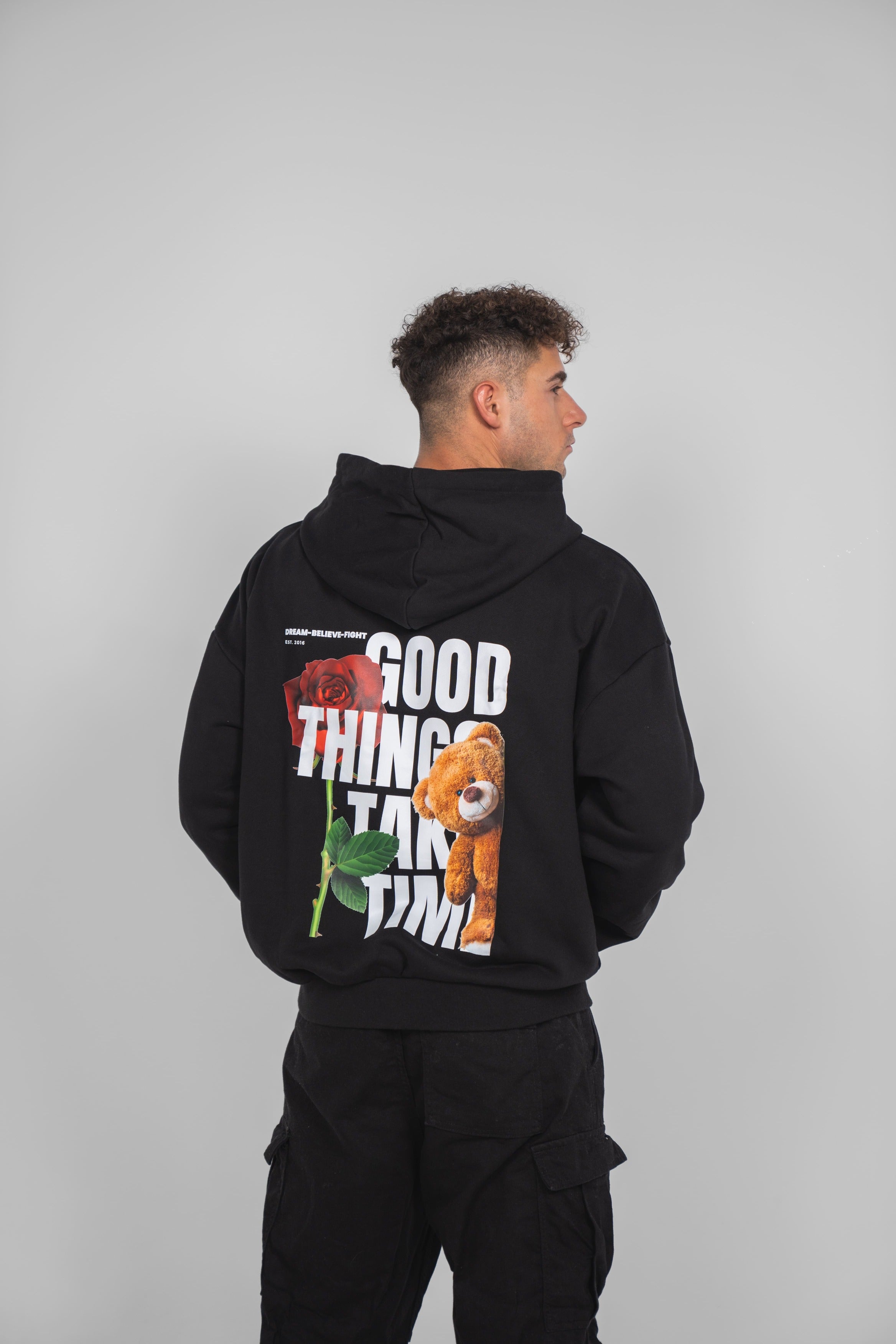 DBF Trust The Process Heavy Oversize Hoodie Black