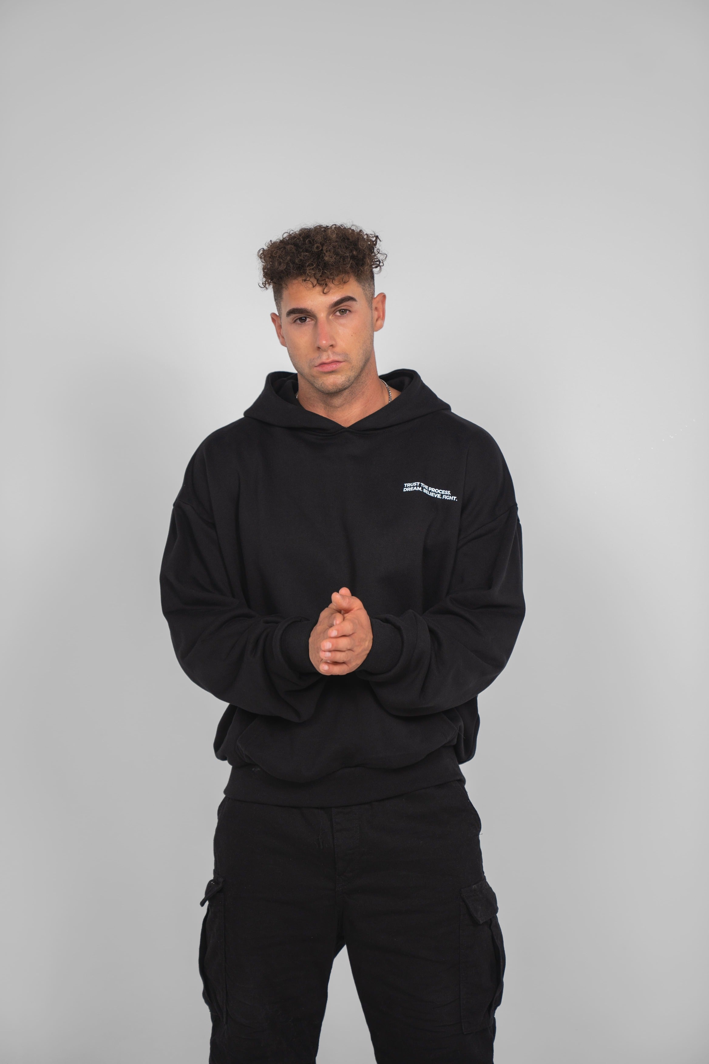 DBF Trust The Process Heavy Oversize Hoodie Black