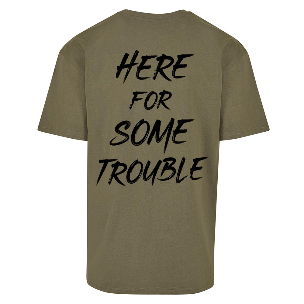 "Here For Some Trouble" Oversized Shirt