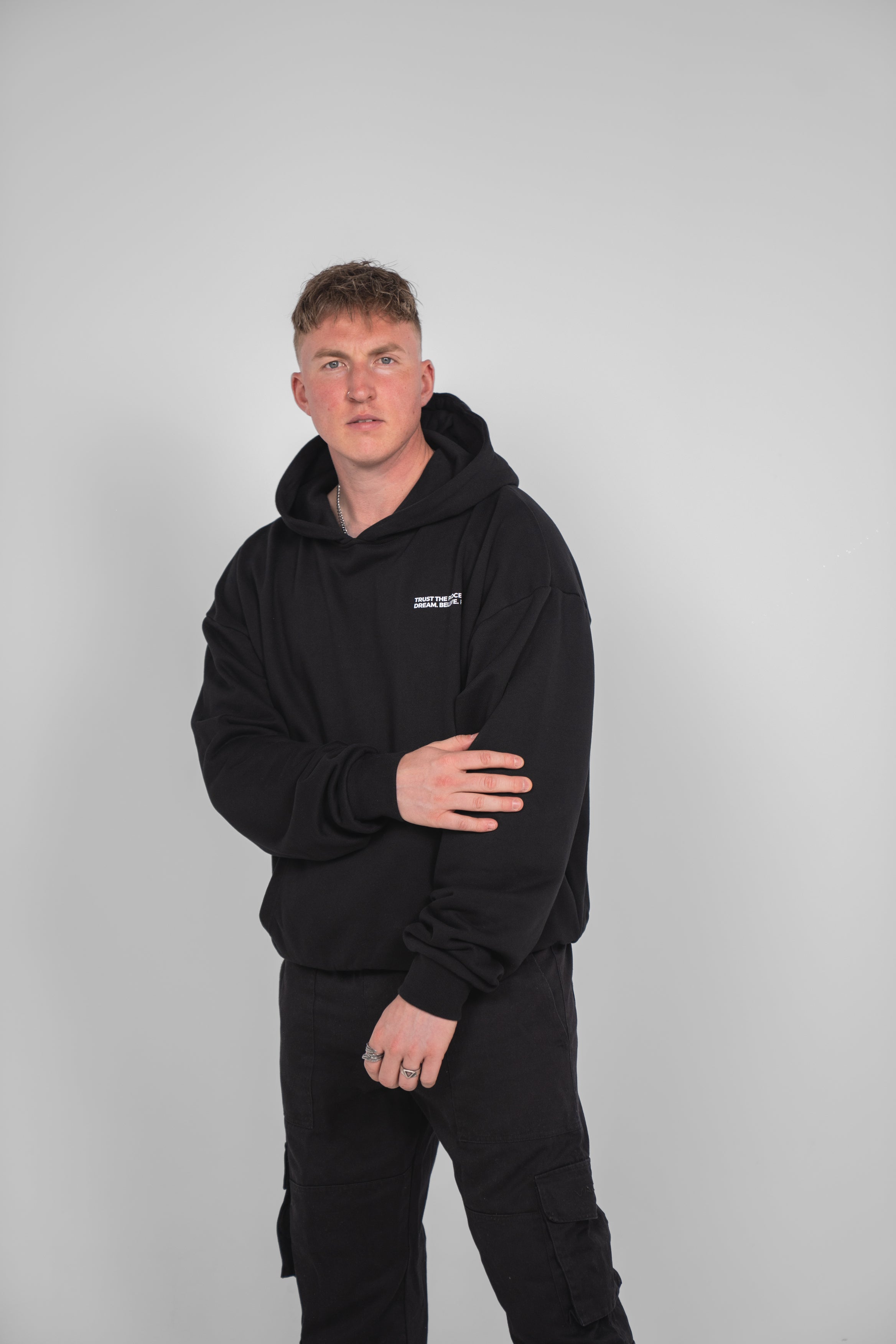 DBF Trust The Process Heavy Oversize Hoodie Black